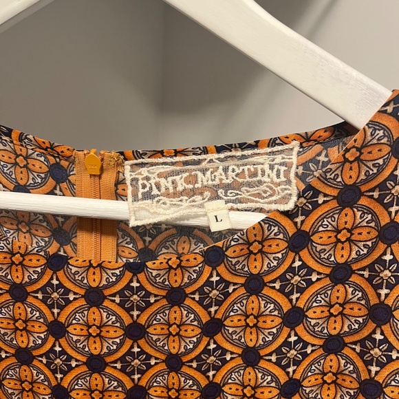 Unique Pink Martini Long Sleeve Pattern Dress- Large - Picture 5 of 7